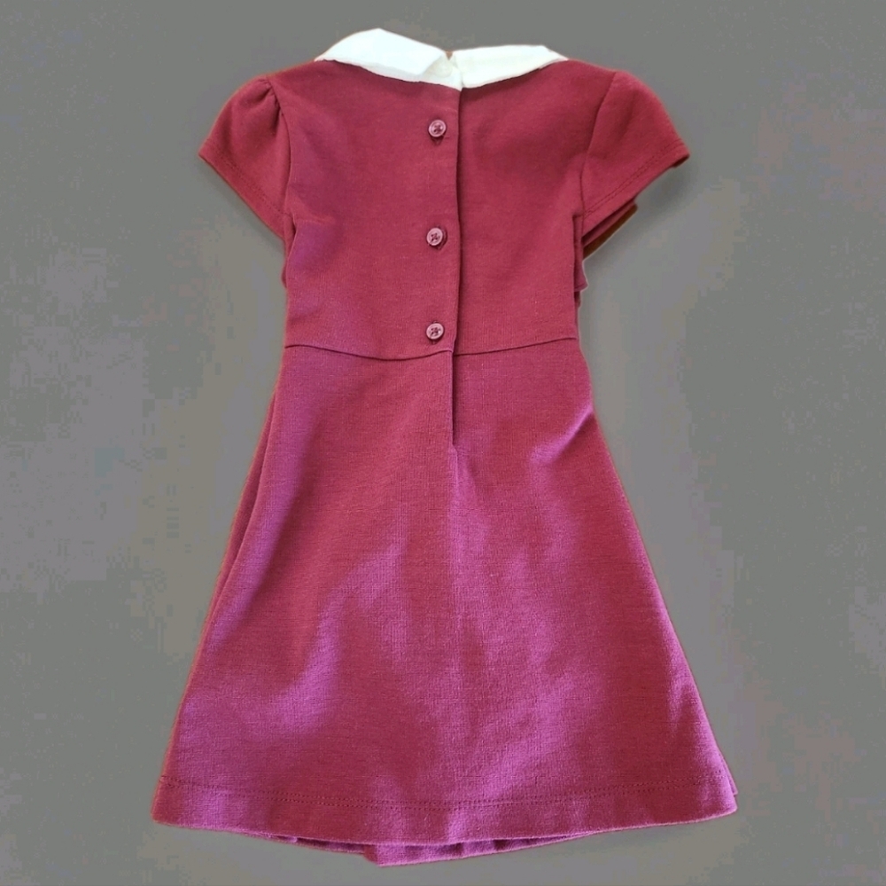 NWOT Janie and Jack Dainty Berry Ponte Collared Dress w/ Diaper Cover – 12–18M - Picture 8 of 10